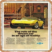 Metalni znak - Chevy Corvette Vintage ad - Vintage Rusty Look