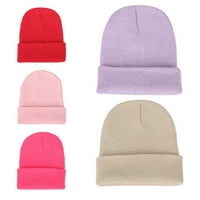 Muškarci Žene Solidne boje toplo vunene pletene kape Fluorescentni manžetni palijski šešir