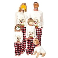 Usklađivanje porodične pidžame postavlja Božić PJ-a sa jelenom dugim rukavima i pletenim hlačama Loungewear