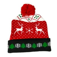 Božićna LED svjetlo pletena beanie hat šareni treperi odmor Xmas Božićna zabava Modni unisni zimski