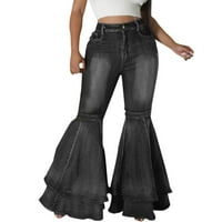 Miayilima traperice za žene modne klasične retro zvona donje hlače visoki struk rastezanje FIT Long