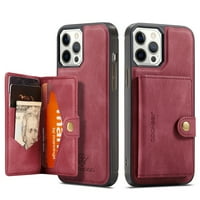 TOYELLA PHONERETRO magnetna magnetna kartica Split CASS CASE kartica Flip zaštitni poklopac crveni iphone12Pro