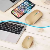 2.4GHz i Bluetooth miš, punjivi bežični miš za Samsung Galaxy Fold Bluetooth bežični miš za laptop MAC Computer Tablet Android RGB LED Gold