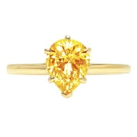 1. CT sjajan krug Clear Simulirani dijamant 18k žuti zlatni pasijans prsten sz 10.75