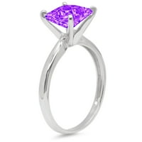 CT briljantna princeza Clear Simulirani dijamant 18k bijeli zlatni pasijans prsten sz 5