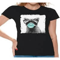 Awkward Styles Raccoon Chewing Guma majica Životinjska odjeća Majica za žene Smiješne životinje Lovers
