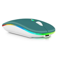 2.4GHz i Bluetooth miš, punjiv bežični miš za ZTE Axon 5G Bluetooth bežični miš za laptop MAC računarski tablet Android RGB LED DEEP GREEN