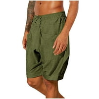 Hanas muške ljetne čvrste boje labave kratke hlače, ležerne modne elastične strukske plaže sa džepom