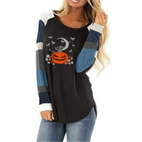 Ženska košulja za nošenje za Halloween, prugaste majice s dugim rukavima, crnim xl