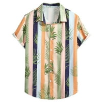 Muški gumb za tropsko štampanje dolje na havajske košulje kratkih rukava Torbe Regular Fit Big i visoka