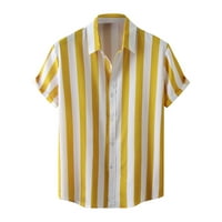 Clearsance YoHome Muška majica Loose Ispisana majica kratkih rukava Ličnost Žuta XL