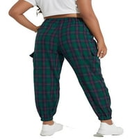 Ženske multibolorne ležerne karijske pantalone plus veličine pantalone