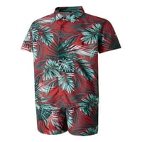 Muška košulja za cvijeće Havajska setovi casual gumb niz majicu kratkih rukava i kratke hlače Ljetna