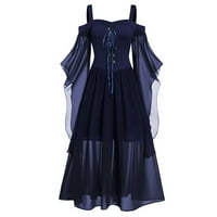Ljetne haljine za prodaju za žene plus veličine dugih rukava, čipka čipka čipke patchwork haljina kvadratna