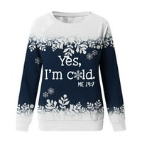 Strungten ženski pulover Top pahuljica snjegovića za snijeg Ispis Casual Sports 3D Print Active Streetwear