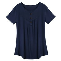 Yubnlvae majica za žene, ženska ljetna bluza s kratkim rukavima majica na vrhu casual slobodne tuničke tee plus veličine
