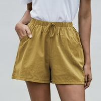 Ernkv ženske pamučne kratke hlače sa džepom Ljeto klirence odjeća opušteno visoke elastične struine