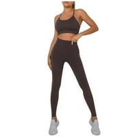 Solid Color Yoga set zategnute nogu Sportska fitnes Clos Gym BRA TOP SOFT Sport Suit trening za žene