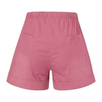 Žene Ležerne kratke hlače Plasice Solid Color Elastični struk džepove Ljeto plaža Lagane kratke salone