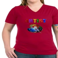 Cafepress - Trčana majica u umjetniku - Ženska tamna majica V-izrez