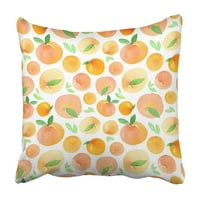 Narančasta breskva sa ručnom akvarelom breskve šarene akvarelne ploce marelice svježe jastučnica