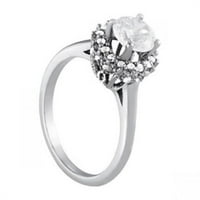 Harry Chad Enterprises 1. CT 14K Prong Podešavanje okruglog dijamanata Vjenčanje Fancy Ring - Bijelo