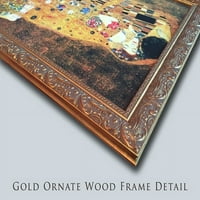 Crveni koker veliki zlatni ukras Ornate Wood Fram Canvas Art od Davida Burliuk