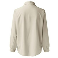 Akiihool bluze s dugim rukavima za žene Dressy Ležerne prilike ženske majice s dugim rukavima V rect-ovratnik