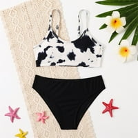 Djevojke kupaće kupaonice-godinama ljetna mliječna krava uzorak bikini set kupaći kostimi za kupalište, crna