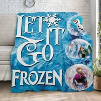 Smrznuta Elsa Flannel Fleece baca, dekorativna meka debela plišana pokrivačica, luksuzni udobnosti ugodne