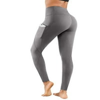 Seksi plesne ženske joge hlače sa džepovima vlaga-wicking visokog struka teretane teretane za fitnes hlače Yoga nogu kompresijska hlače Activeweward Active hlače za žene Djevojke Control Control