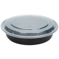 Vezee oz. Crni okrugli plastični obrok spremnici sa čistim poklopcima kupole