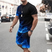 Muški sportski set Ljetni odjevni set smiješan 3D tisak majice kratkih rukava i kratke hlače Moderan