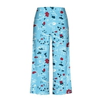 Dyegold ženski kapri pidžama set kratkih rukava i kapri hlače za spavanje PJS postavlja meke salone