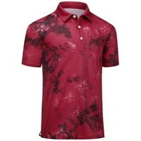 Golf majice za muškarce kratki rukav polo majica vlage Wicking casual lagana crvena m