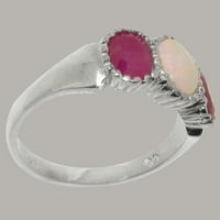 Britanci napravio 9k bijeli zlatni prirodni prsten i rubin ženski rubni prsten - veličine opcije - veličine
