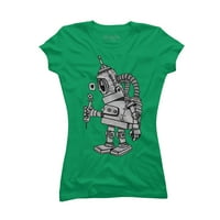 Ljubavni robot Juniors Kelly Green Graphic Tee - Dizajn ljudi M