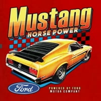 Wild Bobby, Ford Yellow Mustang konjski radovi automobili i kamioni Unise Crewneck Grafički duks, Crvena,