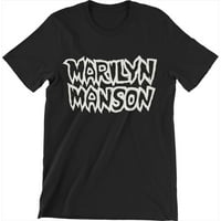 Muški Marilyn Manson Classic Logo Slim Fit Majica Velika crna