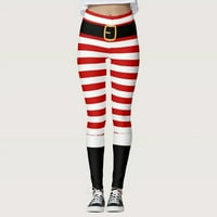 Puawkoer žene prilagođene božićne pantalone po mjeri po mjeri za gamaše trčanje božićnih santa pilates