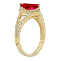 1.2ct markise rezan crveni simulirani ruby ​​18k žuti zlatni godišnjica Angažovanje halo prstena veličine