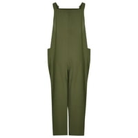 Clearsance Moda Žene Etničko stil Tisni hladni džepovi Suspender Cami hlače Green XXL