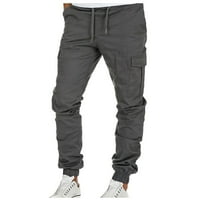 Muškarci taktičke teretne hlače sužene vučne pantske pantske ploče, puna više džepa casual jogger pant