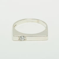 Britanci izrađeni 14k bijeli zlatni dijamantni prsten Muške prsten za bend - Opcije veličine - Veličina 11,75