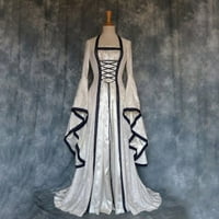 Haljina za žene plus veličina haljina Ženska haljina Retro stil Solid Boja truba dugačka haljina za princezu ženka Padme