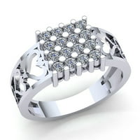 Originalna 0,33CT okrugla rez Dijamantna muška ženska godišnjica Angažman prsten od punog 18k ruža,
