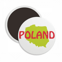 Europska Mapa Varšava Poljska Round Ceracs Frižider Magnet održava ukras