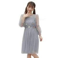 Sweet cvjetna princeza Nasledna haljina tinejdžerke japanske bajke elegantne set mrežaste haljine sive