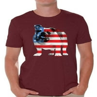 Newkward Styles američke majice zastava Buldog američki patriotski majica za muškarce USA zastava za