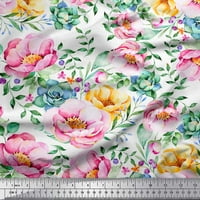 Soimoi bijeli pamučni dres tkanine i cvjetni ispis tkanine sa širokim dvorištem